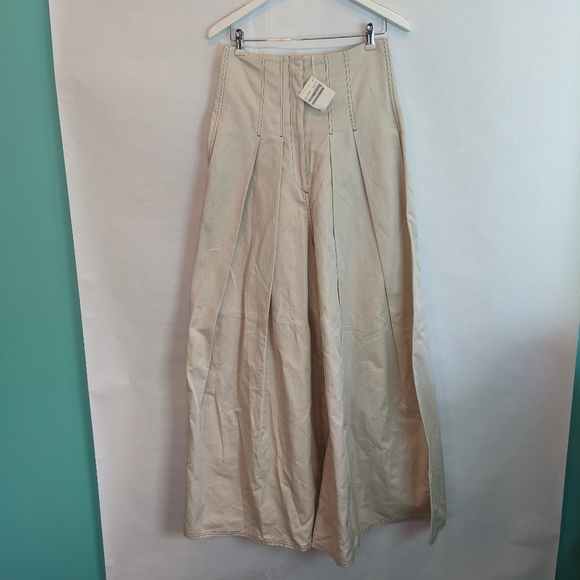 Brunello Cuccinelli wide leg pants in oat size 6 - Picture 6 of 10